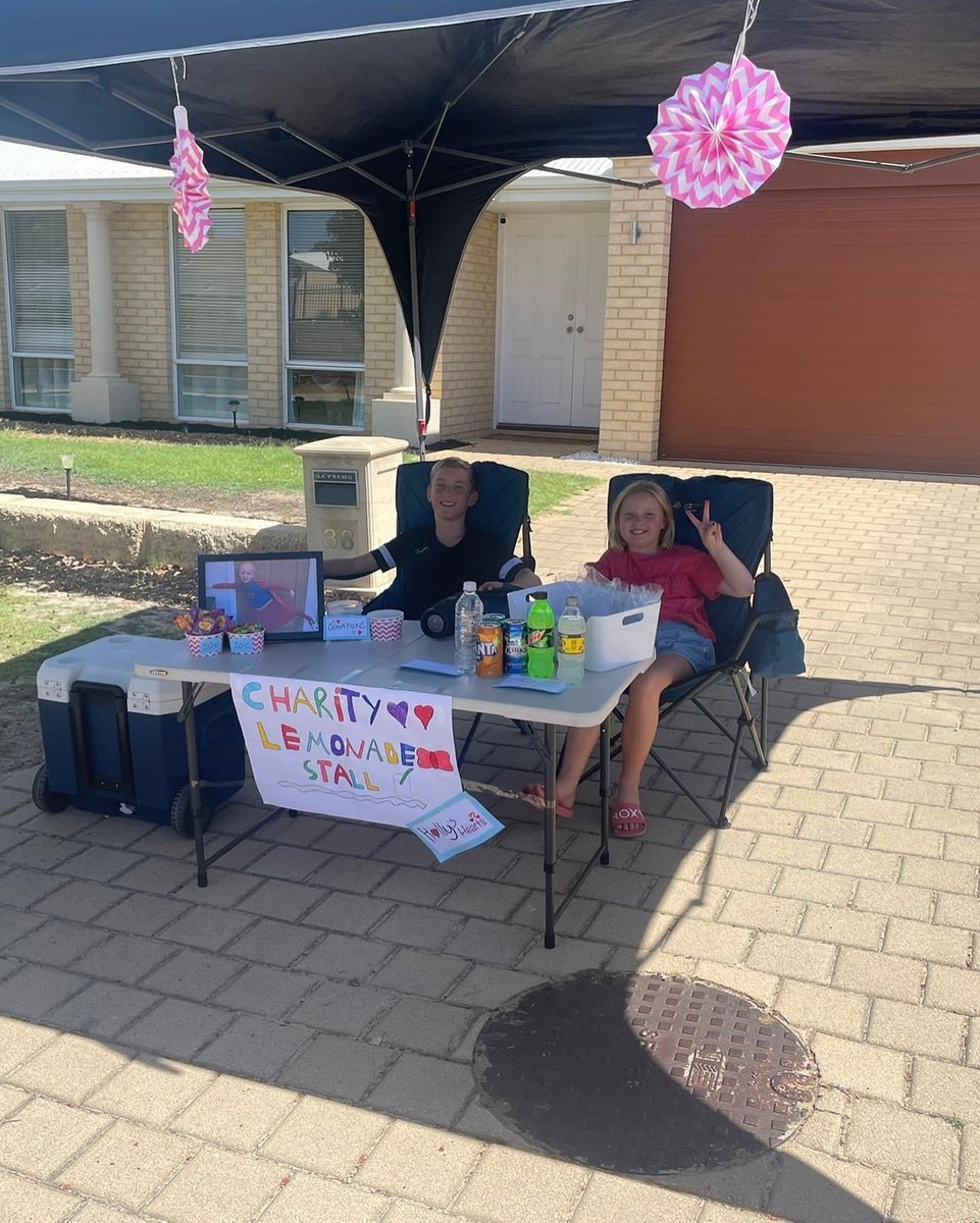 Holly’s Hearts 💜❤️💖 (@hollysheartsuk) on Twitter photo We were thrilled to hear that our close friends the Pugh’s have been fundraising for Holly’s Hearts all the way across the world in Perth, Australia 🥰
🇦🇺💜❤️💖🇦🇺
#hollyshearts #creatingheartwarmingmemories #perth #australia #lemonadestand #fundraising We were thrilled to hear that our close friends the Pugh’s have been fundraising for Holly’s Hearts all the way across the world in Perth, Australia 🥰
🇦🇺💜❤️💖🇦🇺
#hollyshearts #creatingheartwarmingmemories #perth #australia #lemonadestand #fundraising