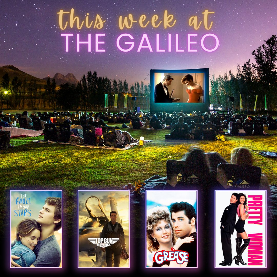 The Galileo Open Air Cinema (@galileo_cinema) on Twitter photo This week enjoy a selection of unique big-hitter flicks:
🎬15 Mar: The Fault in Our Stars
🎬16 Mar: Top Gun Maverick
🎬17 Mar: Grease
🎬18 Mar: Pretty Woman
🎟️Book your spot here: thegalileo.co.za/movies/
The Galileo is proudly sponsored by <a href="/SantamInsurance/">Santam Insurance</a>.
#capetownmag #picnic This week enjoy a selection of unique big-hitter flicks:
🎬15 Mar: The Fault in Our Stars
🎬16 Mar: Top Gun Maverick
🎬17 Mar: Grease
🎬18 Mar: Pretty Woman
🎟️Book your spot here: thegalileo.co.za/movies/
The Galileo is proudly sponsored by <a href="/SantamInsurance/">Santam Insurance</a>.
#capetownmag #picnic