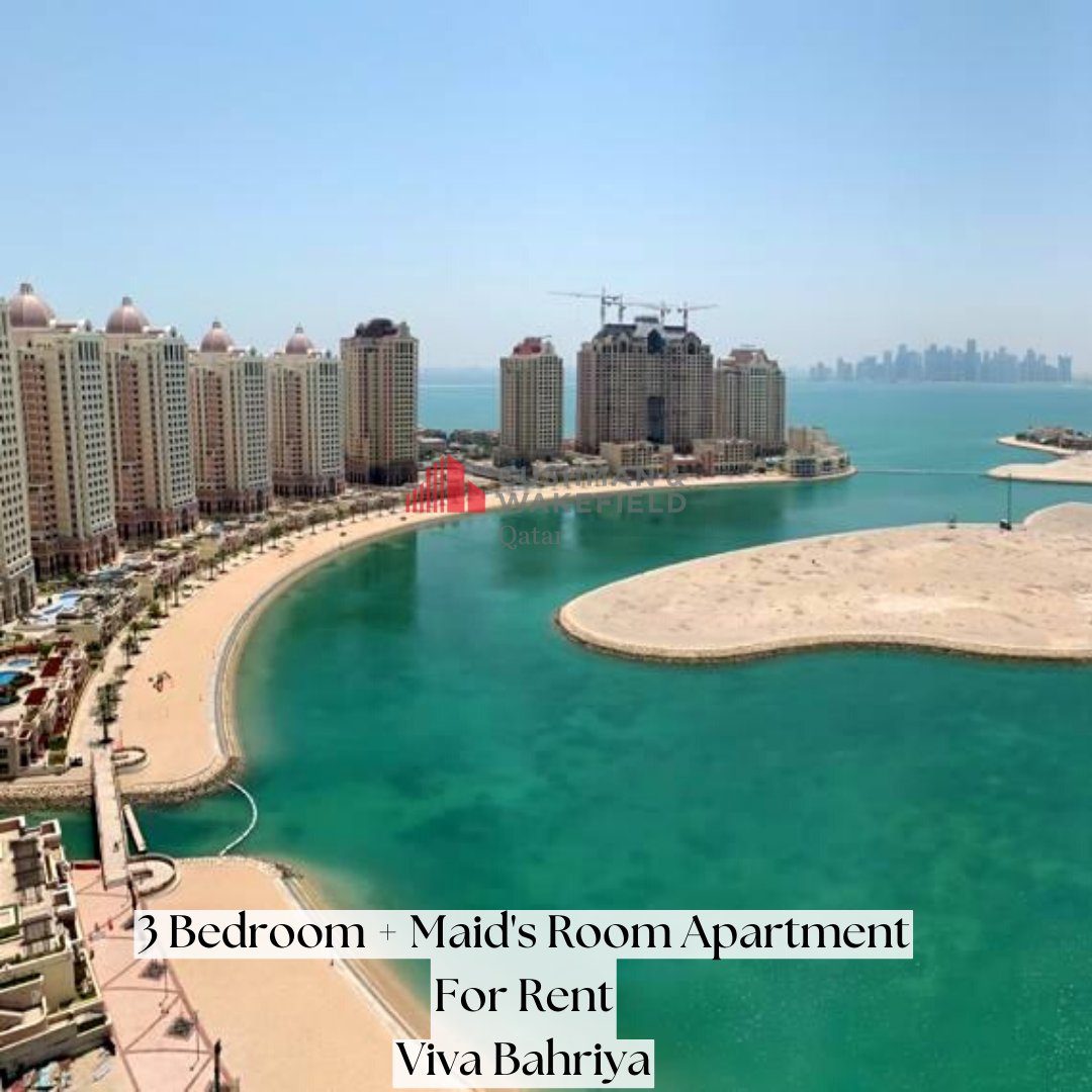 CushwakeQatar's tweet photo. This well-designed, 3 BR+maid’s room features a balcony with Island &amp; sea views you can wake up to. 
* No Commission
* Internet, Cable TV, Qatar Cool &amp; Kahramaa included

Monthly rent: QAR 17,900
Contact: +97433541237
https://t.co/rYgRnd5QQT

#Qatar #Doha #sale #homes #realestate https://t.co/b2xIrvWtYN