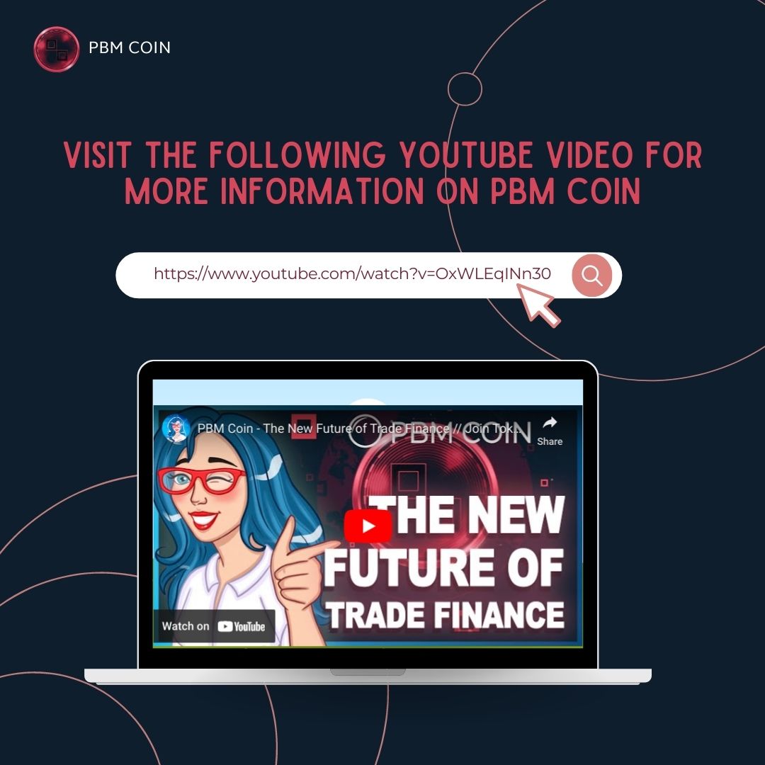 PBMCoin's tweet photo. Visit this Youtube video for more information on PBMC ➡️ https://t.co/6sLCKTMAAd
#pbmcoin #tradefinance #youtubevideo #cryptolady https://t.co/y6R84WEyAC