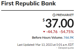 Dalegre4's tweet photo. First Republic Bank siguiendo el mismo camino que SVB https://t.co/aQADgkFHJ5