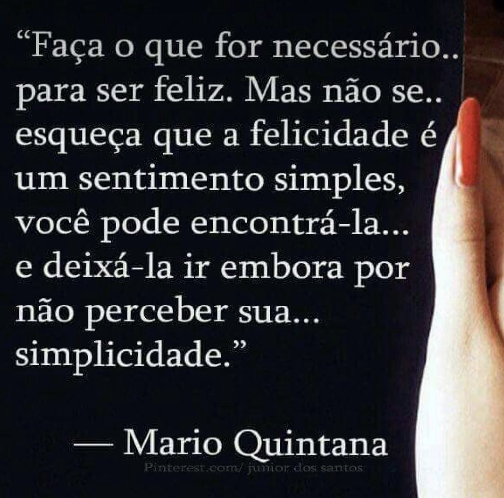 A felicidade é simples, às vezes não conseguimos ver.Bom dia pessoal de Deus!