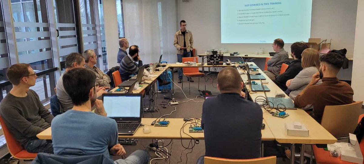 Toradex's tweet image. Our #Torizon boot camp is underway in #Nuremberg! Leading trainer @sergioprado works his magic in this one-day exclusive training session.

#EmbeddedLabworks #Verdin #iMX8MPlus #SoM #YaviaCarrierBoard #EW23 #EmbeddedWorld #EmbeddedWorld2023 #TorizonBootCamp #IndustrialLinux