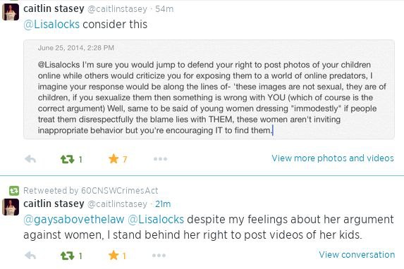 EndTheZB951Visa's tweet photo. Mr @I_say_Toad, I got in the middle of a fight @DavidOldfieldAU 's wife Lisa was attacking Caitlin Stacy with @BindiIrwin over the "Show us your tits love" movement #FreeTheNipple told C she shares her kids masterbating on @YouTube https://t.co/4H0aMosY1v https://t.co/iq7iMuuZDw https://t.co/v6Px2gsAdA