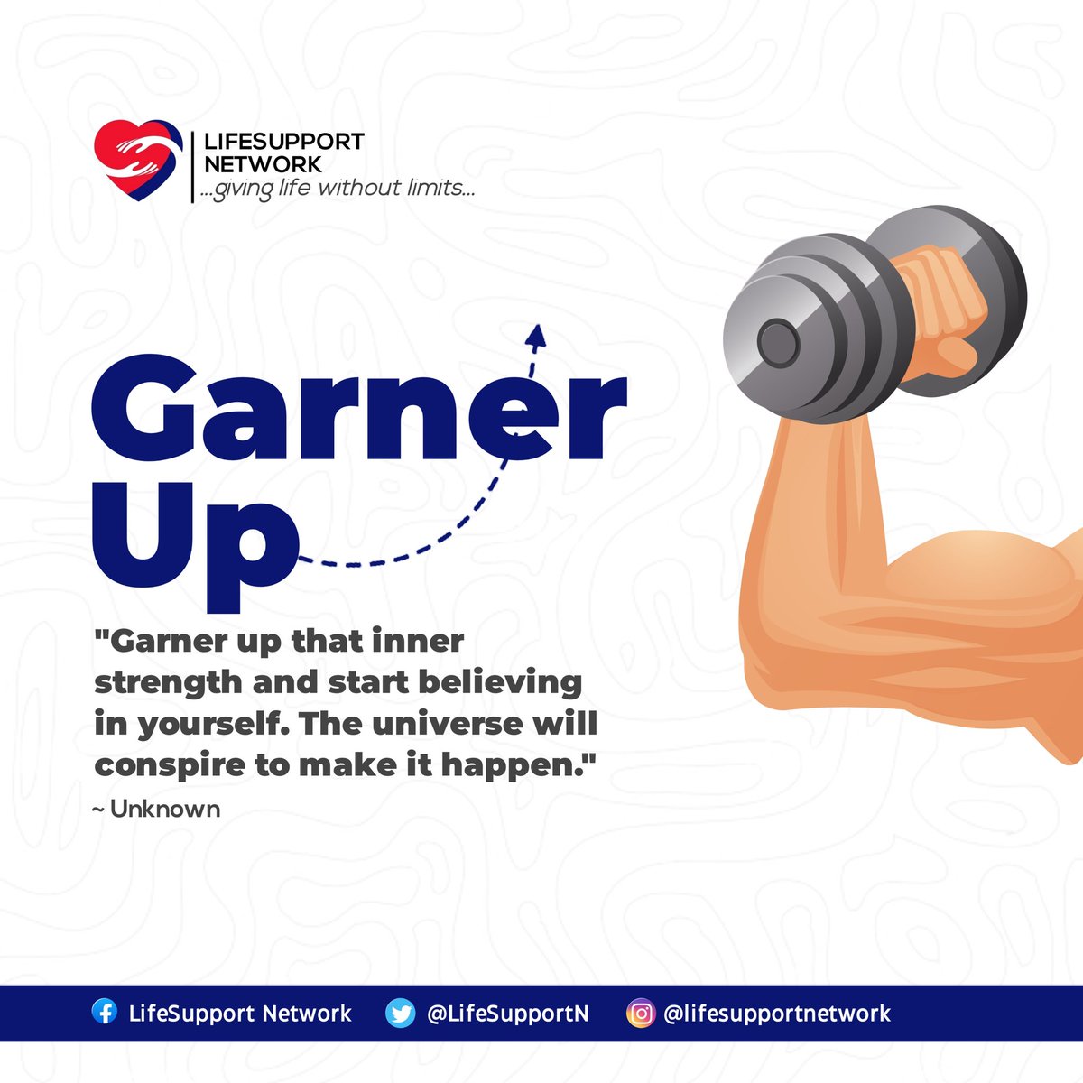 LifesupportN's tweet photo. It's Monday!

Build up grit that'll sustain you for the week. Put your all into that which sets your soul on fire.

We are rooting for you!

#lifesupportnetwork 
#givinglifewithoutlimits 
#lsntechskillacquisitionprogram https://t.co/oncixYjknP
