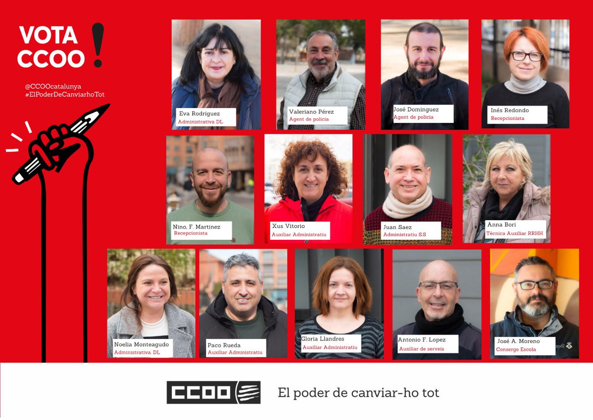 compiccoospm's tweet photo. Avui sí, presentem les nostres candidatures!! 💪🙋‍♀️😎🔴i hem quedat totes genials!! Ens ha quedat un “equipazo” 🙋‍♀️😘💪VOTA @CCOOSPM , #ElPoderDeCanviarHoTot https://t.co/E8Zj2RcMNb