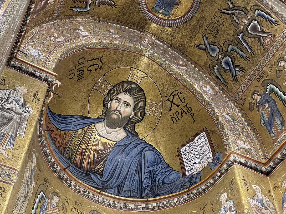annacrosas's tweet photo. El Pantocràtor del Duomo di Monreale (aquest sí, oi, @velasc_alberto? 😉). 

#ConcadOro #Palermo #Palerm #Sicília https://t.co/18euQ57iSm