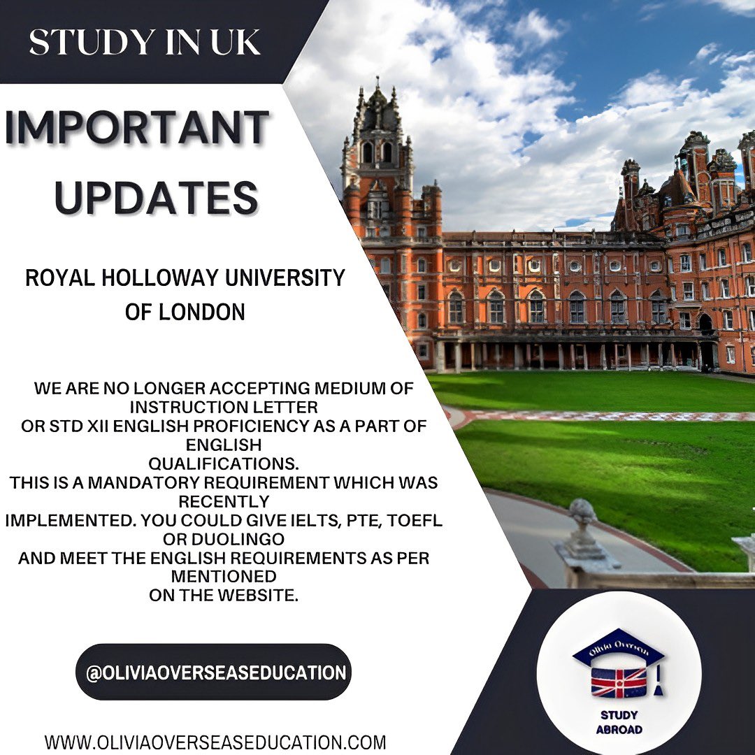 oliviaoverseas's tweet photo. Looking for a good career opportunity in Royal Holloway University…
Here are some details about the university and for further information on it please contact
@oliviaoverseas
#oliviaoverseaseduction #education #Oscars #techezzinfos #techezz #EducationOpportunities https://t.co/L7USr7io1K
