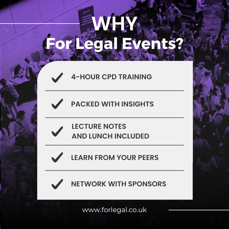 For Legal has made staying informed easier than ever with our 4-hour CPD masterclasses, for only £69+VAT. They cover the most recent updates and provide access to exclusive content. 
Simply find your nearest location at formediagroup.co.uk/forlegal/events
#ForLegal #LearningWithoutLimits