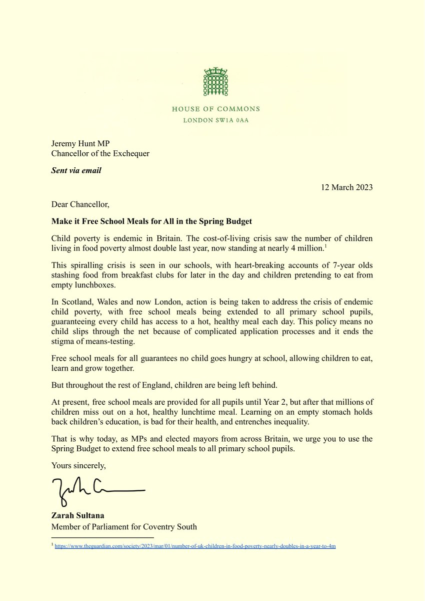 Zarah Sultana MP tweet media