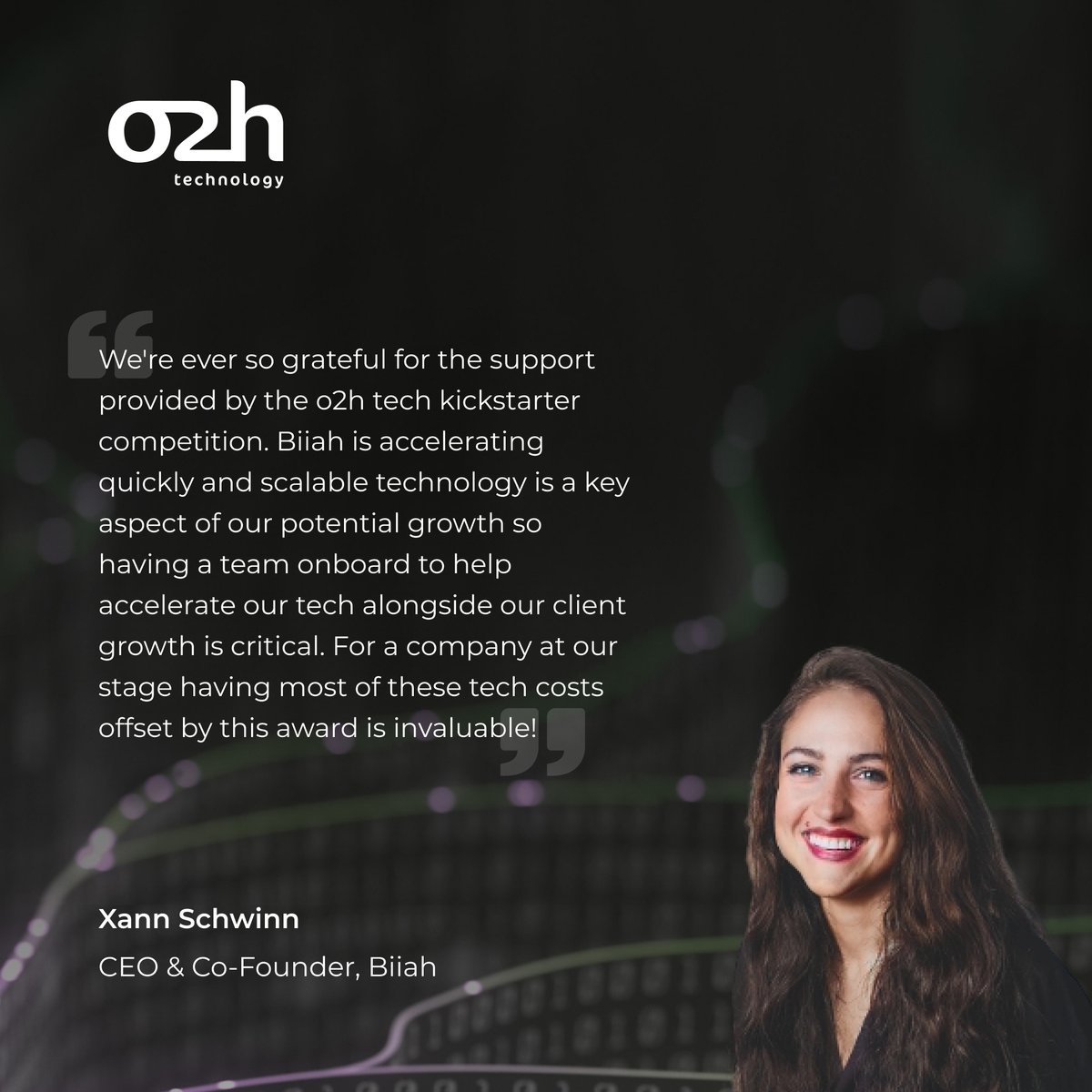 o2htechnology's tweet image. We are extremely delighted to announce that 
@biiahhq is second winner of 𝐭𝐡𝐞 𝐨𝟐𝐡 𝐭𝐞𝐜𝐡 𝐤𝐢𝐜𝐤𝐬𝐭𝐚𝐫𝐭𝐞𝐫 𝐜𝐨𝐦𝐩𝐞𝐭𝐢𝐭𝐢𝐨𝐧. Congratulations to 
@xannzibar , &amp;amp; the whole team!

Read more here: lnkd.in/gnRa8WGT

#o2htechkickstarter #healthtech #o2htech