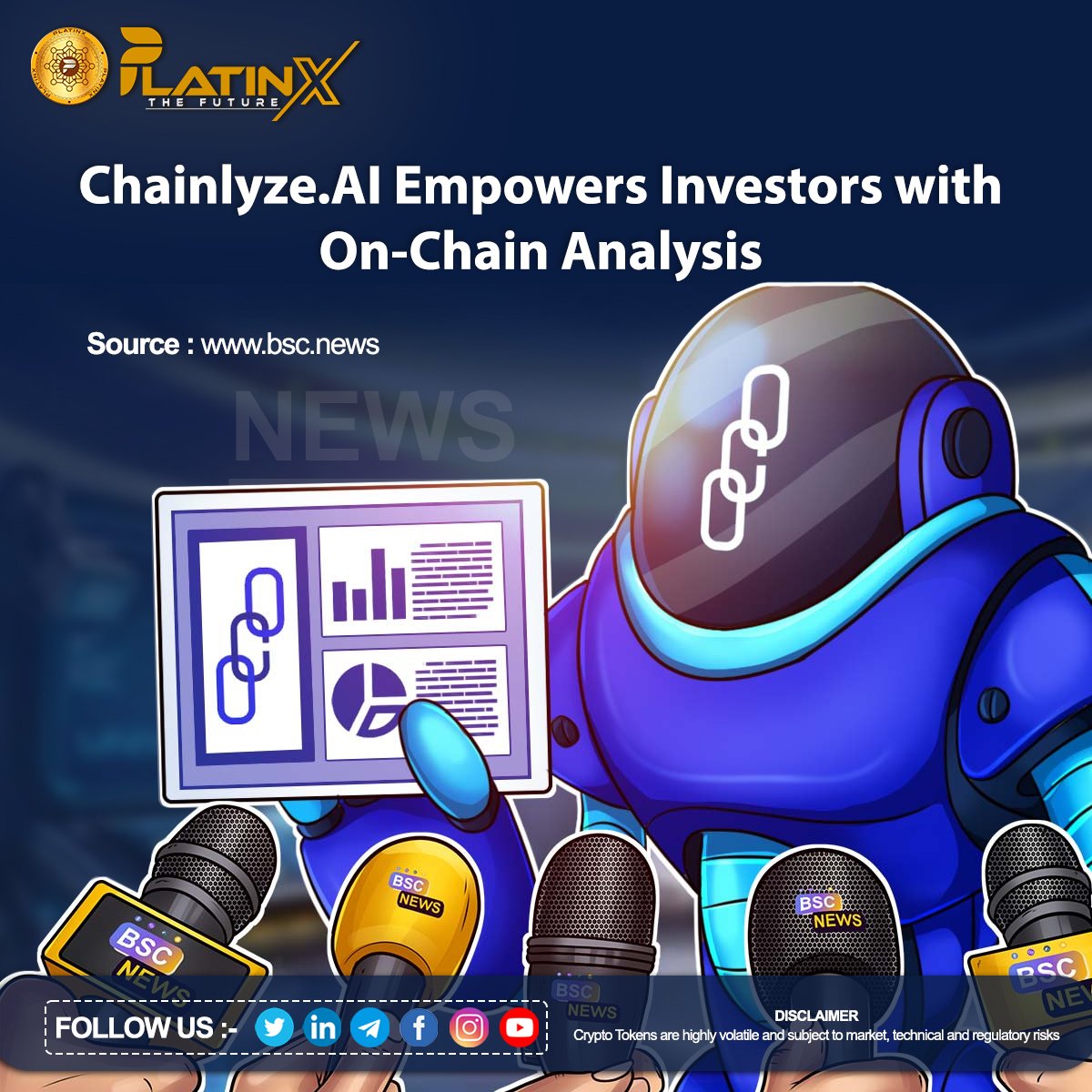 PlatinXOfficial's tweet photo. The Chainlyze team is made up of seven friends with extensive Web3 backgrounds who founded the platform in December 2021.
.
.
Visit: https://t.co/8k4l0aTbbz
.
.
#Platinx #PTX #digital #market #technology #web3 #ITnews #digitalmedia #dailyupdate #blockchiantechnology #blockchain https://t.co/X8WpjdH5Fy