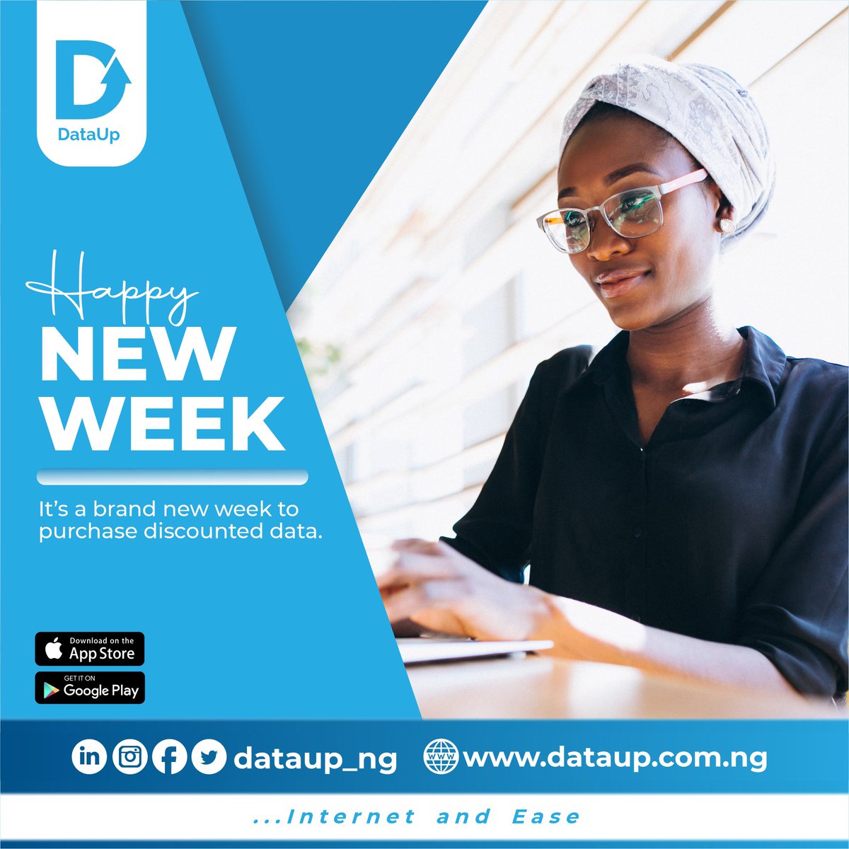 dataup_ng's tweet photo. Happy New Week. π₯³
Itβs a brand new week to purchase discounted data. Visit us today.
#dataup #nigeria #newweek #internetandease https://t.co/42V2wNS9U9