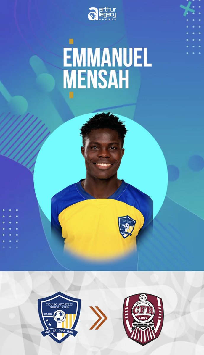 Saddick Adams (@saddickadams) on Twitter photo Emmanuel Mensah has signed for Romanian giants CFR Cluj from Ghana Division 1 side <a href="/Youngapostlesfc/">YOUNG APOSTLES FC</a> Emmanuel Mensah has signed for Romanian giants CFR Cluj from Ghana Division 1 side <a href="/Youngapostlesfc/">YOUNG APOSTLES FC</a>