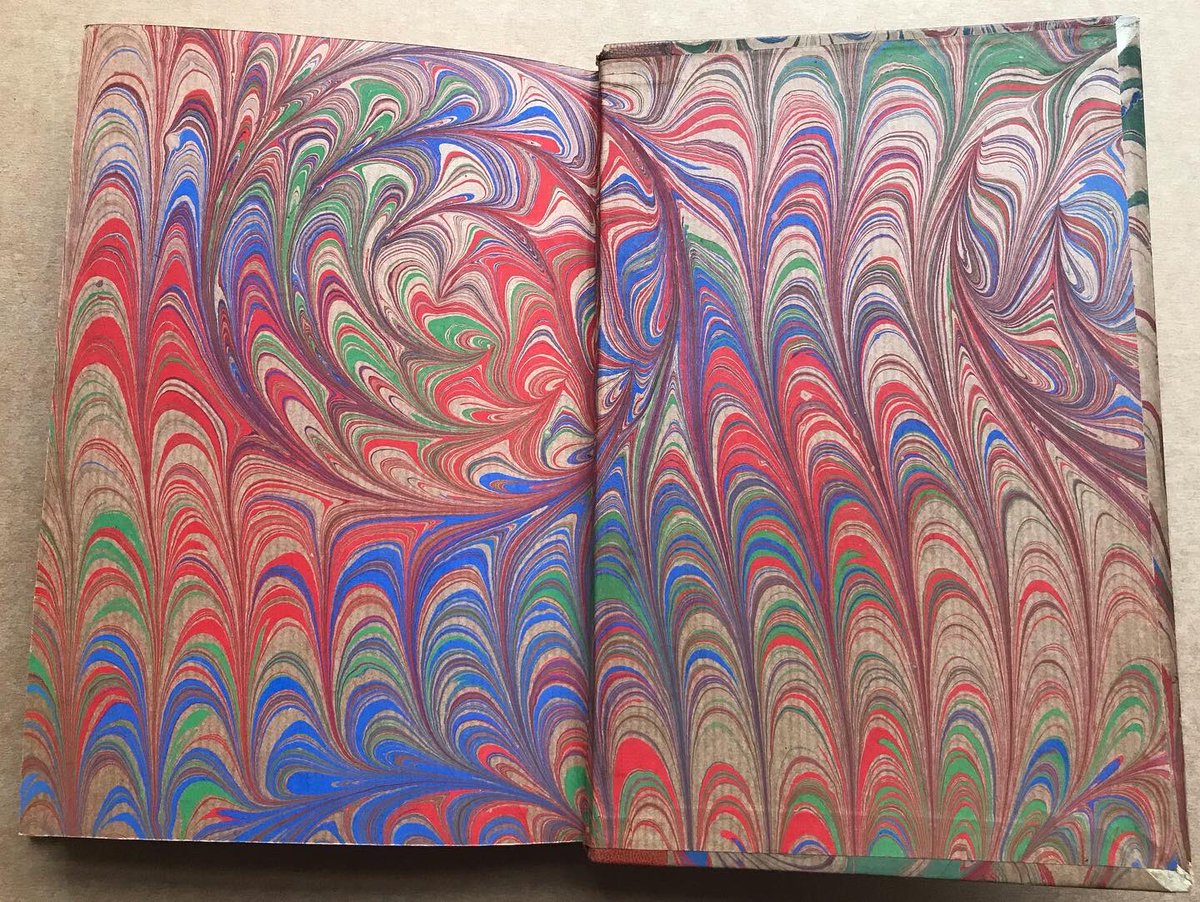 KayeBarrie's tweet photo. #marbledmonday beautiful endpapers from a book weβre just cataloguing #marbling #marblingart #marblingpaper #oldbooks #antiquarianbooks #bookbinding #marblingmonday #marblingmagic https://t.co/TCjrIKFKFY