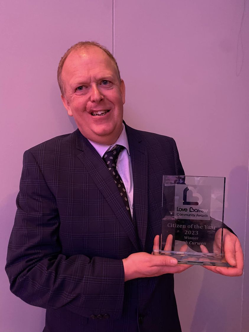 AWShips's tweet photo. Congratulations to Mark Curwen who was presented with the Citizen of the Year award at the Love Barrow reception on Friday.

We're delighted that Mark and the organisatons he supports have been recognised fo the great work they do in the area.

#LoveBarrowAwards
#barrowinfurness https://t.co/HOXNDtjEeU