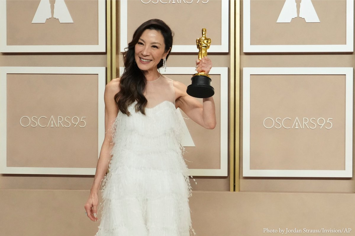 Congrats to Michelle Yeoh on winning #Oscars95 Best Actress for ‘Everything Everywhere All At Once’. She made history as the first woman of Asian descent to win this award. She and the other Asian American actors are making history.