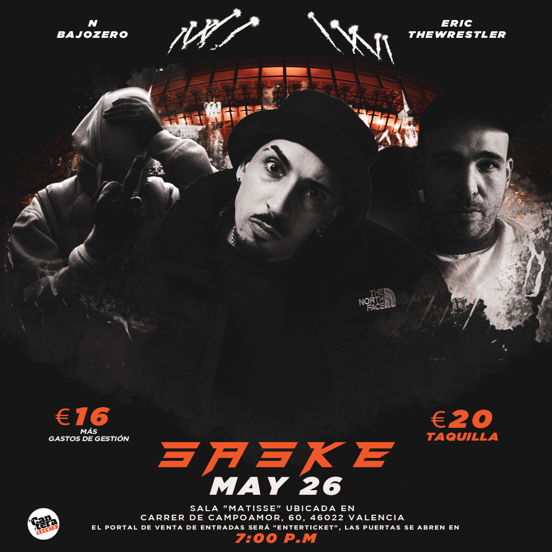 El 26 de Mayo llegan las BAR$ a <a href="/matisseclubvlc/">Matisse Club</a> , el menorquín <a href="/saskespacehammu/">SASKE</a>  presenta su nuevo disco respaldado del underground valenciano más respetado, <a href="/n_bajozero/">N BAJOZERO🌨</a> y <a href="/EricTheWrestler/">Ostarcevic</a> . Pilla tus anticipadas enterticket.es/eventos/concie…