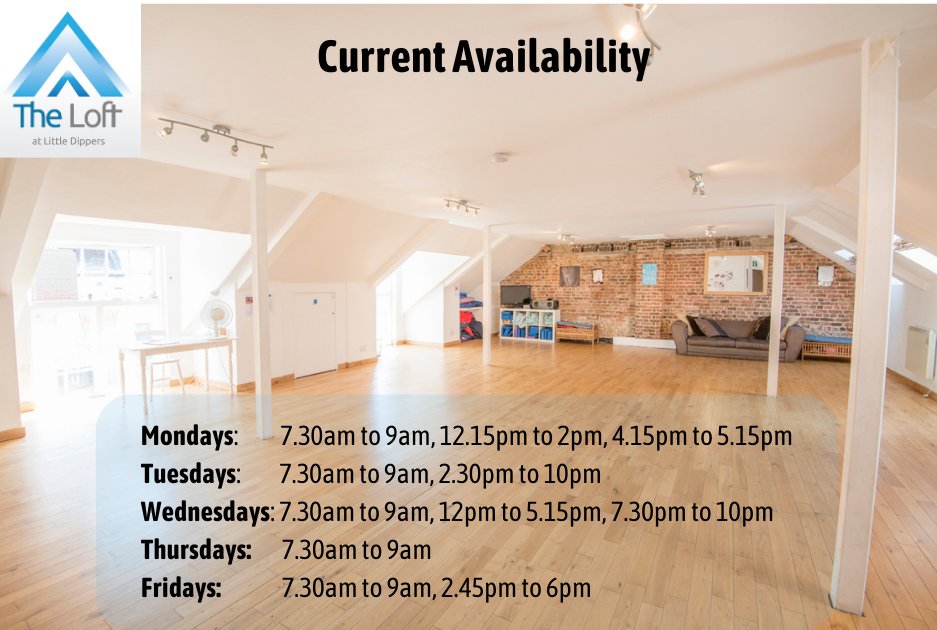 TheLoftatLD's tweet photo. Studio availability update! Get in touch to book or find out more. 

#brighton #hove #brightonandhove #studiohire #studio #yoga #pilates #yogastudio https://t.co/pOkp0pTbGM