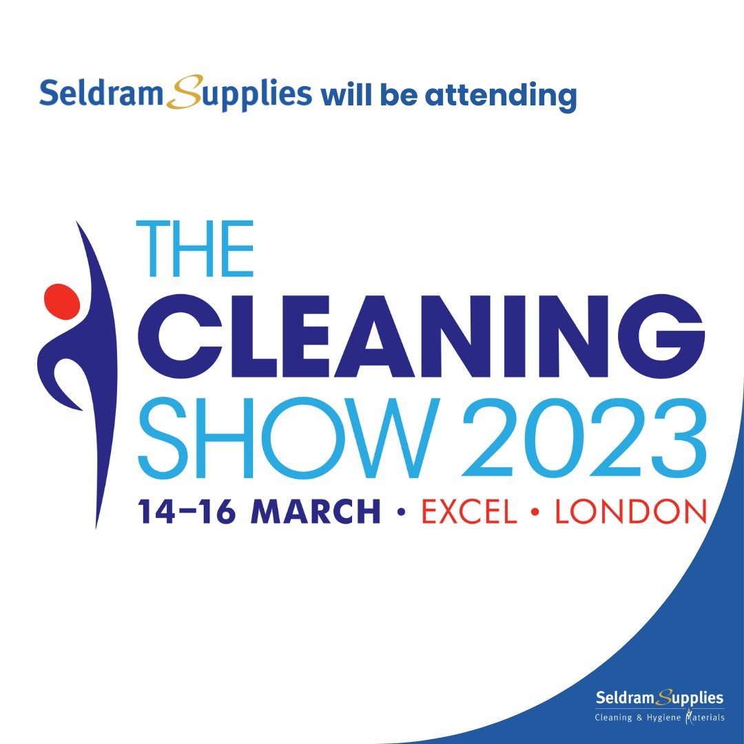 Exciting new: Seldram Supplies will be attending @TheCleaningShow! 
If any of our customers are going, let us know! It’ll be nice to catch up about the innovation going on in the industry over a coffee! We’ll hopefully see you there! 
#thecleaningshow2023