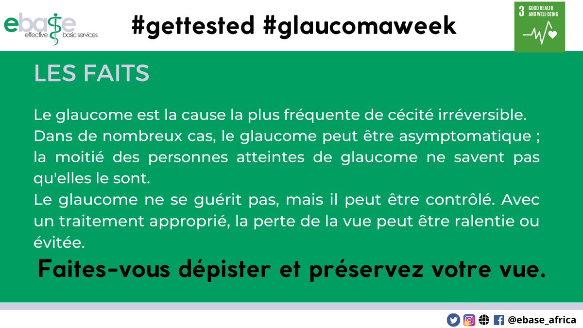 ebase_africa's tweet photo. Semaine mondiale du glaucome.
Faites-vous dépister et préservez votre vue car le monde regorge de belles lumières.

#GetTestedForGlaucoma 
#glaucomaweek
#HappyNewWeek https://t.co/fQiwccm8kg