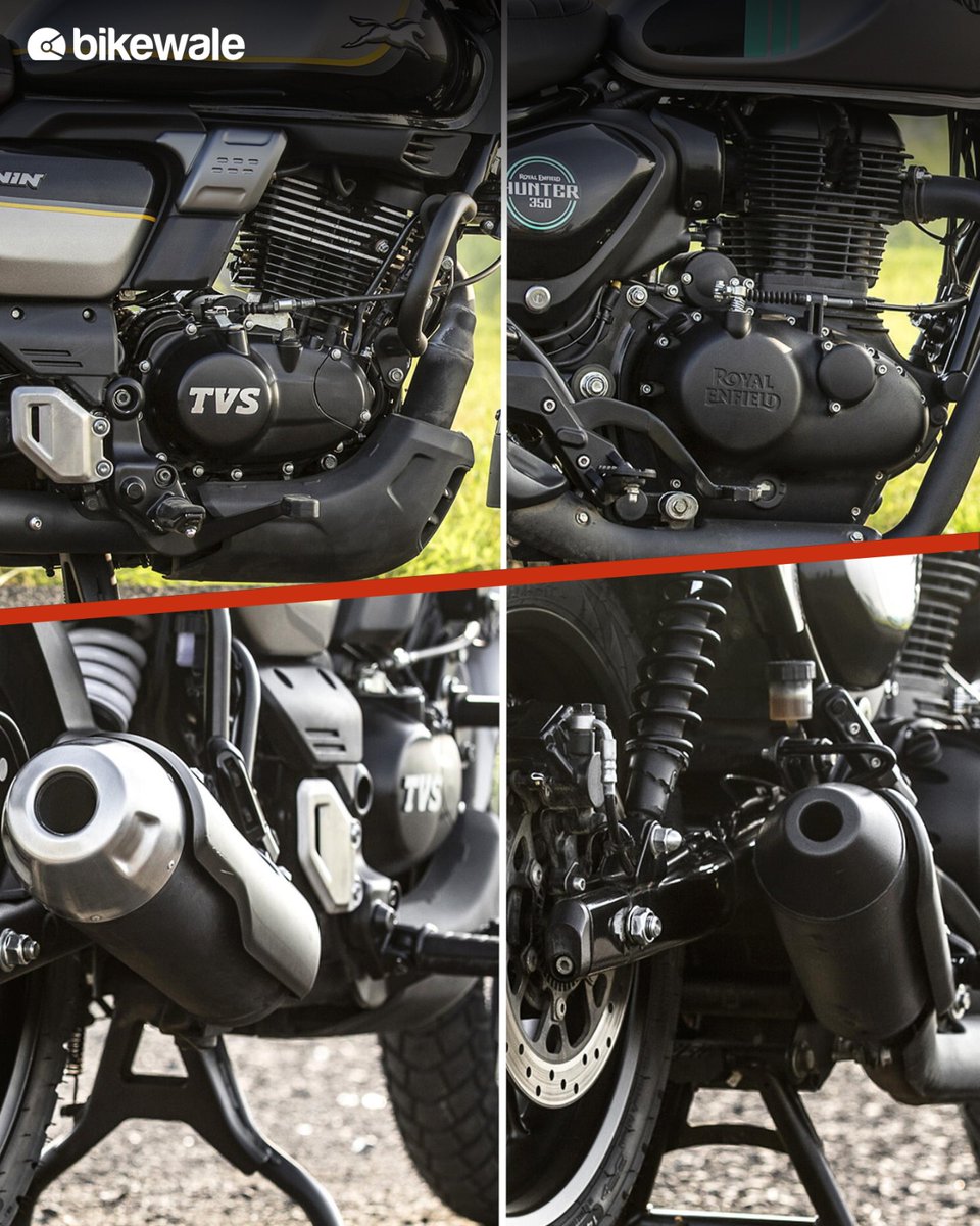 BikeWale's tweet photo. The #Hunter350 and the 
#Ronin225 have the same goal. Both these motorcycles aim to hook a buyer looking for a modern bike but with some tasteful sprinkling of retro charm. 
For more details: https://t.co/8pBtbBgZiS

#BWPhotos https://t.co/j9FLgrGS3i