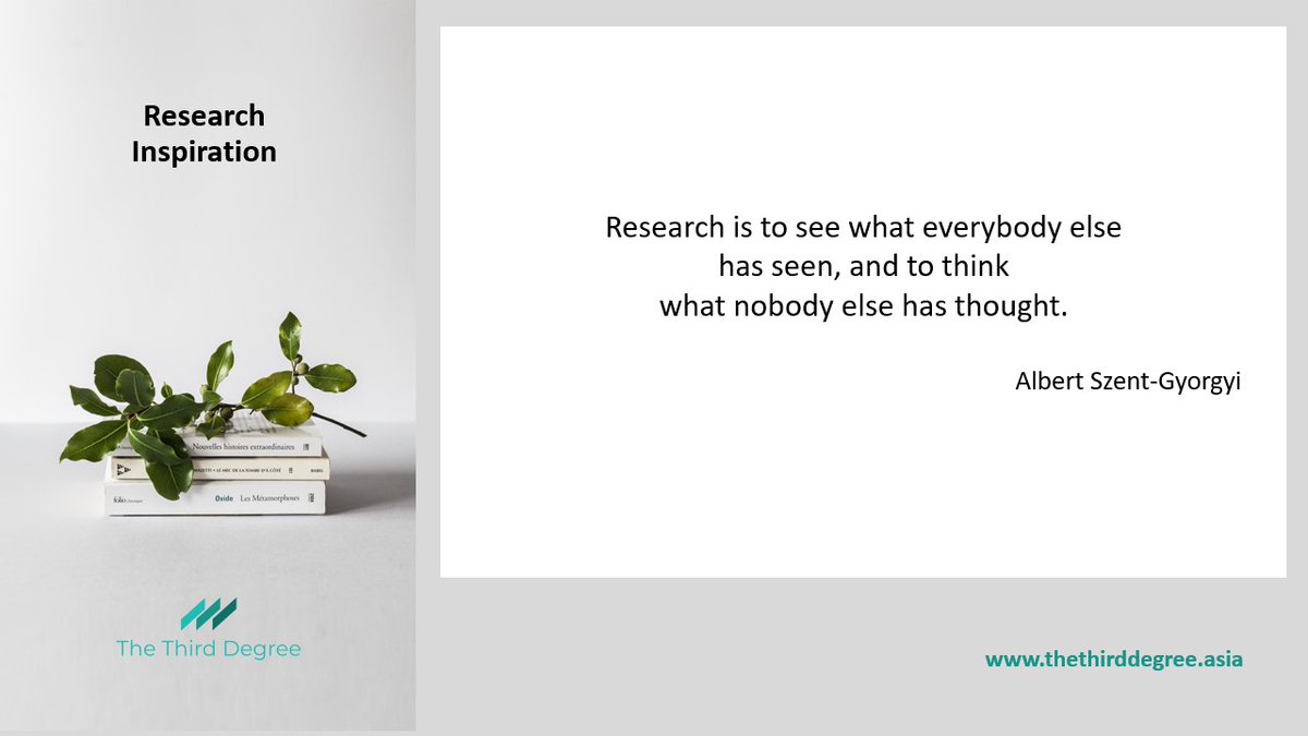 Attention to detail is what brings Albert Szent-Gyorgyi's words to life. To be able to see the unseen requires a specific focus and enquiring mind. How do you calibrate your attention to detail?

#TheThirdDegree #PostGraduateResearch #AcademicResearch #PhDResearch #PhDJourney