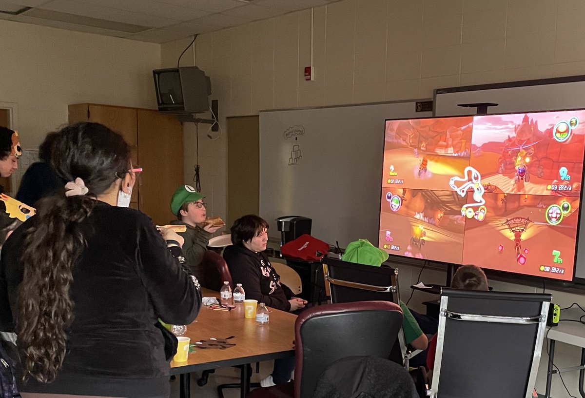 Friday 3/10 was MAR10 day! ROBMS Gamer Club had a great time celebrating with pizza, Mario Kart, and costumes!