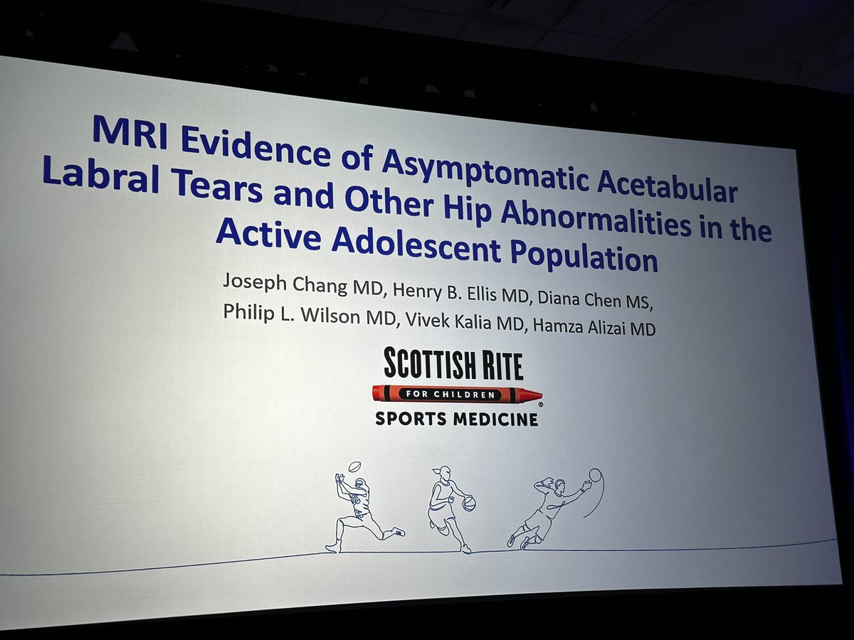 VivekKaliaMD's tweet photo. Proud of my colleague and friend Dr. Joseph Chang from my hospital @SRChildren_ for presenting great work in the active adolescent population on #HipMRI.
Presented at the podium at #SSR2023 #MSKRad #RadTwitter #OrthoTwitter
Great job Joseph! https://t.co/wVc8hecYKn