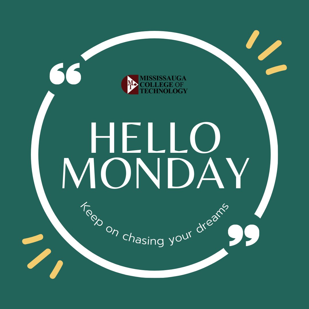 collegeMCT's tweet photo. Good morning MCT family! Every new week is a chance to chase your dreams and make a positive impact on the world. Let's embrace this week with enthusiasm and determination. The only limit is the one you set for yourself. Let's make it happen! #MCT #MondayMotivation #inspiration https://t.co/BmMOTmoR3k