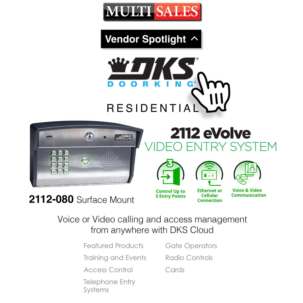 Multi Sales: DKS Vendor Spotlight! 2112 eVolve Video Entry System 2112-080 #MultiSales #YourOneStopShop