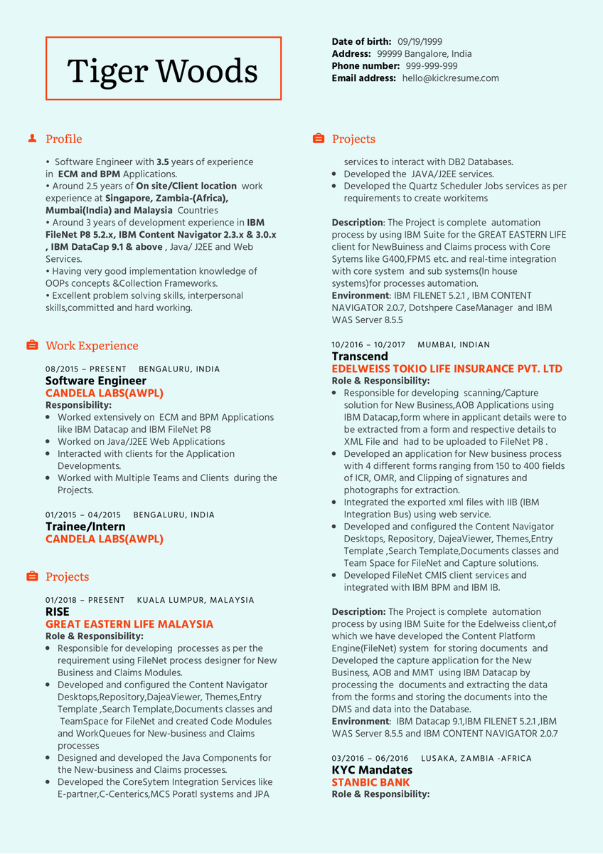 Kickresume's tweet photo. Tech job market is tougher than ever! 📈 Boost your chances of landing a job with this resume example by an actual @IBM software engineer. Use it freely! 💼 

#JobSearch #TechCareers #ResumeExample https://t.co/jDAAnPLn2l