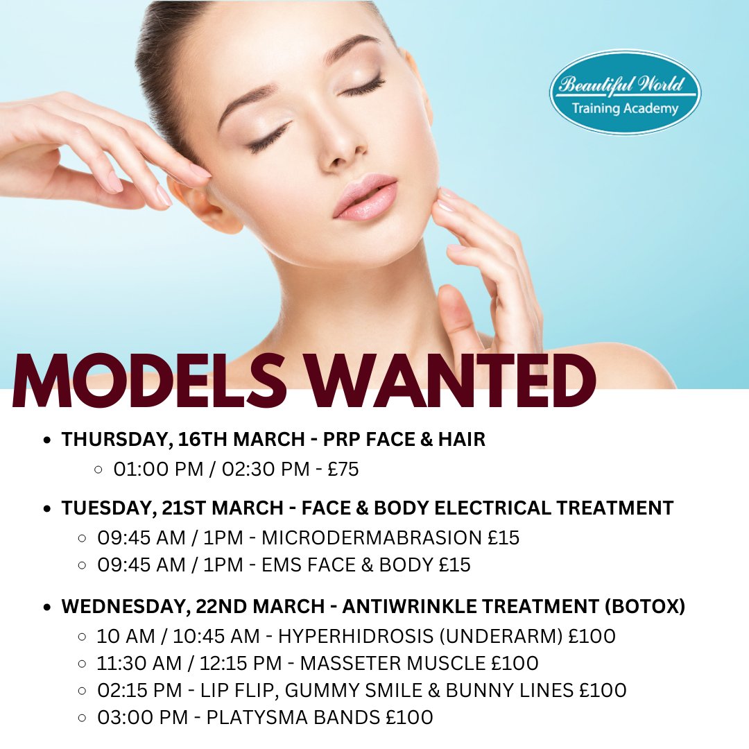 Upcoming models availability ✨

These treatments will take place at our temporary location at 𝐃𝐨𝐮𝐛𝐥𝐞 𝐓𝐫𝐞𝐞 𝐛𝐲 𝐇𝐢𝐥𝐭𝐨𝐧 𝐇𝐨𝐭𝐞𝐥, 𝟕𝟒𝟓 𝐁𝐚𝐭𝐡 𝐑𝐨𝐚𝐝, 𝐂𝐫𝐚𝐧𝐟𝐨𝐫𝐝, 𝐇𝐨𝐮𝐧𝐬𝐥𝐨𝐰 𝐓𝐖𝟓 𝟗𝐐𝐄

#modelswanted #models #aesthetictreatment #botulinumtoxin