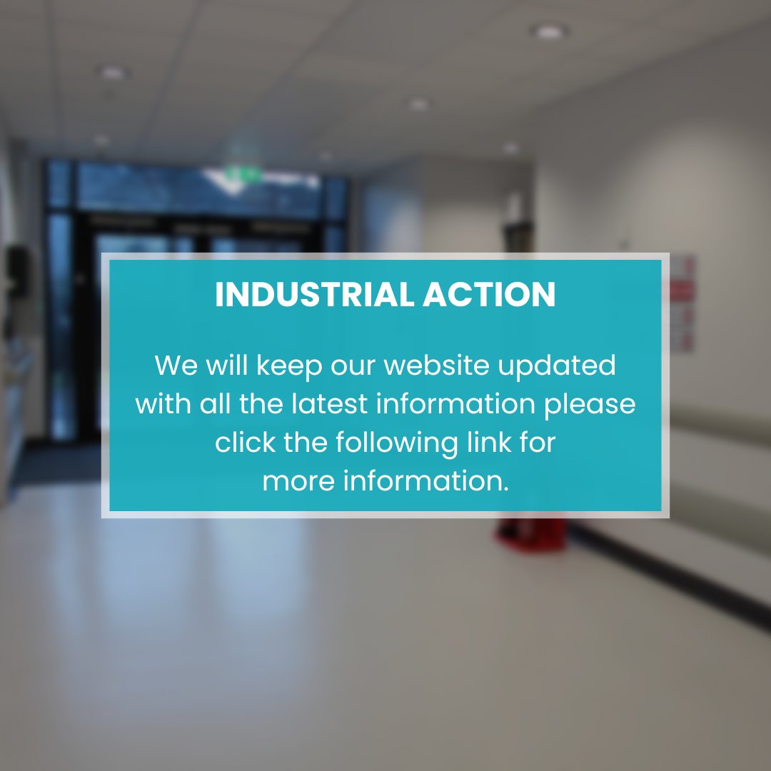 ⚠️ INDUSTRIAL ACTION ⚠️

Our hospitals will be affected by this week’s industrial action. 

We will keep our website updated with all the latest information - ow.ly/WONA50NffpB

Please continue to attend your appointment unless we inform you otherwise.