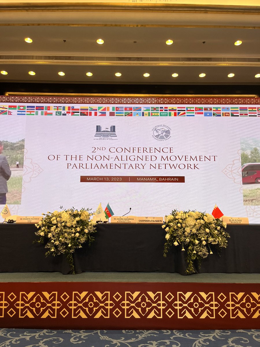 NAMChairAZ's tweet photo. Manama Conference of the Non-Aligned Movement Parliamentary Network is about to start #NAMPN2023 #ManamaConference https://t.co/lQGeqg1JiT