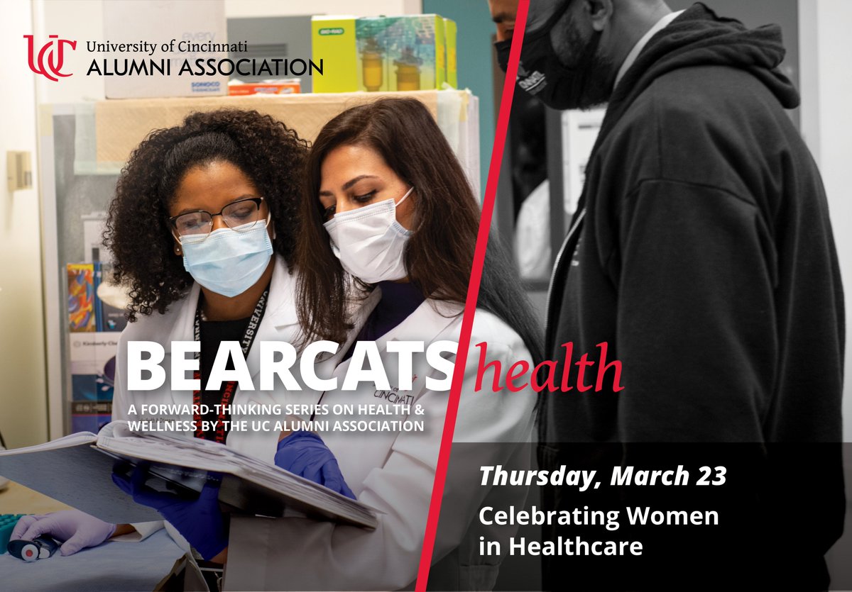 Women in Healthcare: You deserve a night out! Join us next Thurs, March 23 from 5:30-7pm at the Hilton Netherland to network, share best practices & hear from alumnae leaders representing UC's Academic Health Center colleges. alumni.uc.edu/get-involved/c…