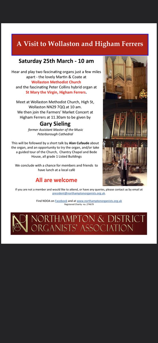 Up and coming events and visits with the NDOA