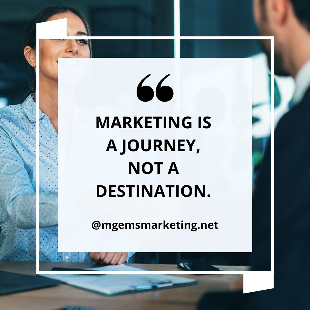 MGEMSMarketing's tweet photo. 👌🚵 Let your marketing be an adventure! It's an ongoing journey of discovery, so keep exploring and learning - the destination is always worth it. #MarketingJourney💯
 #marketing  #customer  #adventure #journey #destination https://t.co/GFVMHfOPNo