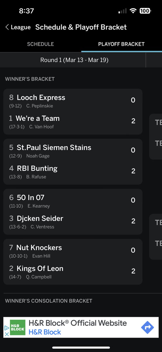 50In07Fantasy's tweet photo. THE ELITE 8 👀 A look into @TheLeagueeeee Playoff format https://t.co/oXF2nSJ1EB