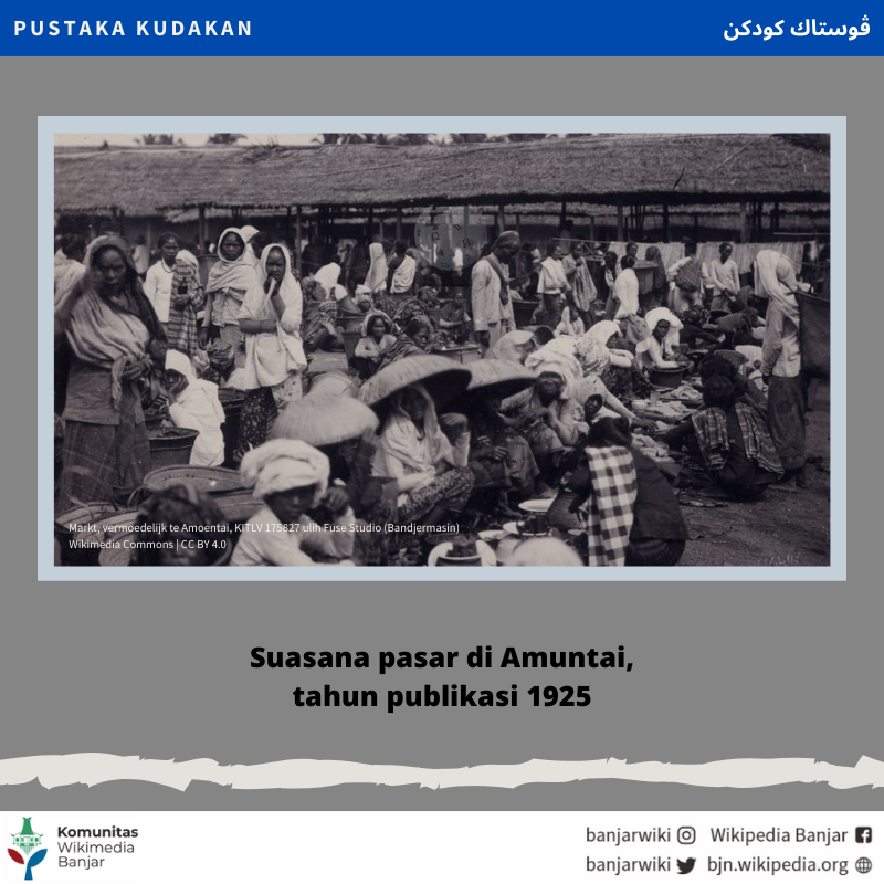banjarwiki's tweet photo. [PUSTAKA KUDAKAN]

Pustaka Kudakan édisi hari ini manampaiakan gambar nang dikudak ulih Fuse Studio, Bandjermasin. Gambar suasana pasar nang pinanya di Amuntai ini dipublikasi tahun 1925.

#banjarwikipedia
#banjarwiki
#wikipidiabanjar
#wikipediabanjar
#basabanjar
#bahasabanjar https://t.co/8QaZO8tkr7
