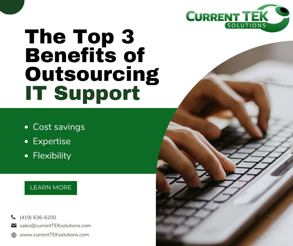 currentTEK's tweet image. Wasting your energy worrying about IT maintenance and troubleshooting? 🖥️

Here are the top 3 benefits of outsourcing IT Support in your business: 
✔️Cost Savings
✔️Expertise
✔️Flexibility
Learn more: bit.ly/42jDpmy

#itsupport #itsupportservices #outsourceitsupport