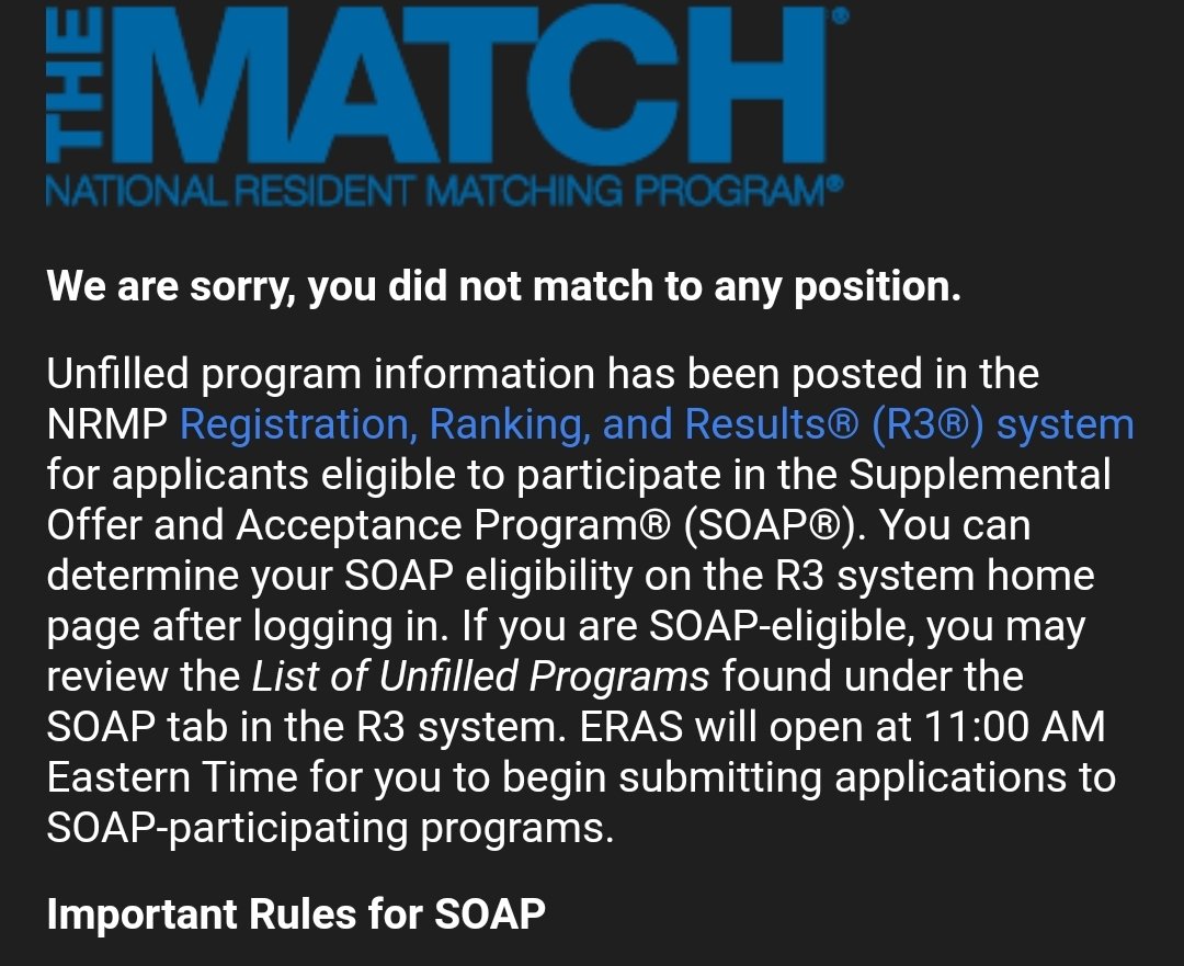 Jennifer J, MD (@creativedrjenn) on Twitter photo With only 1 interview invite this crazy season, I did NOT match... So I'll  need your help!! I would love to SOAP into a prelim position (TY, IM, Surgery). #UNMATCHED #SOAP #SOAP2023 #Match2023 With only 1 interview invite this crazy season, I did NOT match... So I'll  need your help!! I would love to SOAP into a prelim position (TY, IM, Surgery). #UNMATCHED #SOAP #SOAP2023 #Match2023