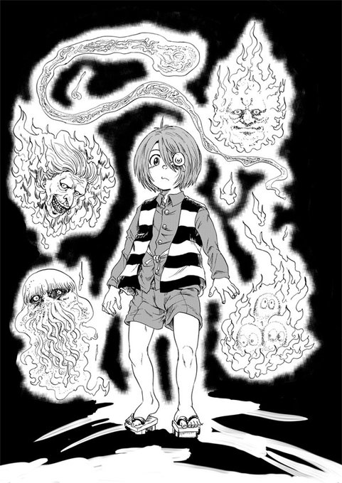 周りに言われて最も自分の絵柄がわからなくなったのはたぶんエンクラで描いてた頃。同じ時期に描いてたAFF1～5話にも影響は出ていると思う。
それから週一で鬼太郎描いてたのは自分の中で見直ししたい気持ちもあったかもしれない。続けるうちにだいぶ自然に描けるようになった。 