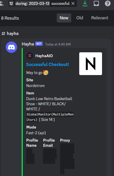 TheWindyCityA's tweet image. sleep-&amp;gt;wakeup-&amp;gt;hayha checkouts. from amz freebies to nordstrom restocks.. a true AIO
@HayhaBots @DonutProxies @LiveProxies @Sauceservers