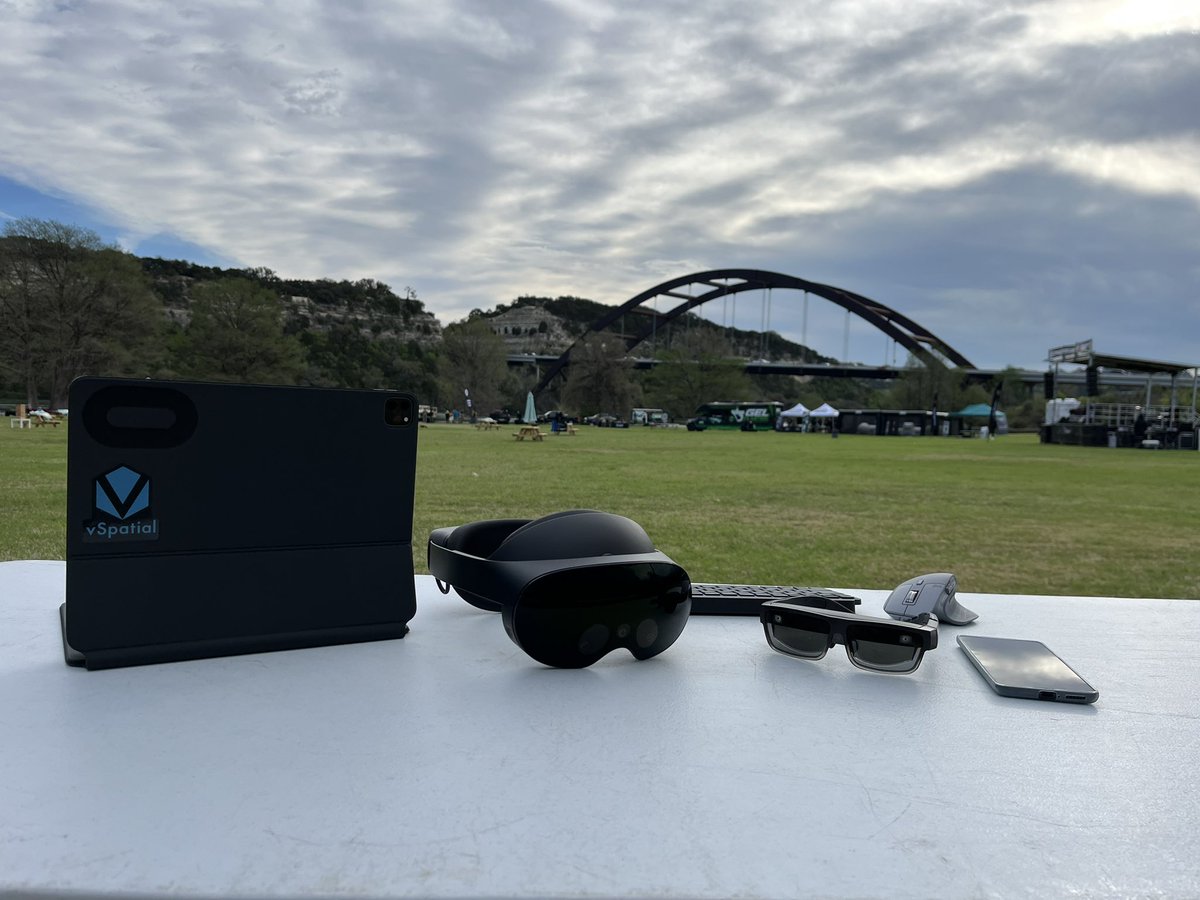 I’m at <a href="/CapitalFactory/">Capital Factory ⚙️</a> ‘s #botsbythebridge at #SXSW 

Come try @vSpatial on the <a href="/Meta/">Meta</a> Quest Pro, <a href="/Lenovo/">Lenovo</a> A3 smartglasses, and on 2D via <a href="/Apple/">Apple</a> iPad Pro
