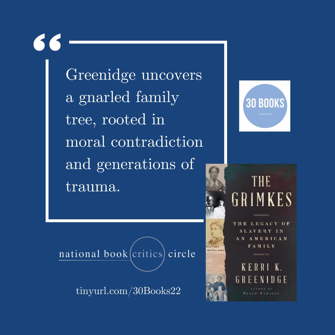 bookcritics's tweet photo. Read @etayloretayor on Kerri K. Greenidge’s The Grimkes, a finalist for the 2022 NBCC Award for Biography: https://t.co/7lZkX8lj8C #30books #nbccawards #biography https://t.co/vyz2w17FoF