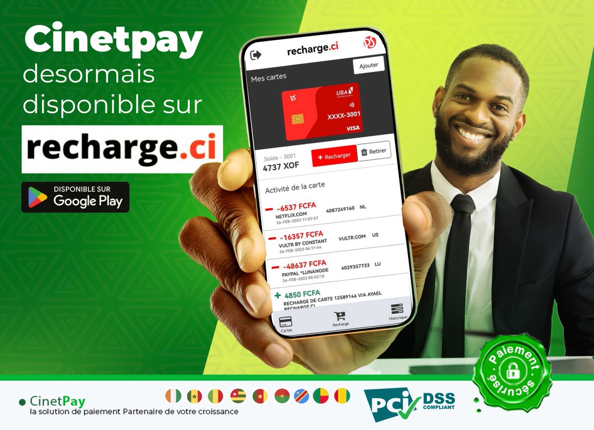 Nous sommes heureux d'annoncer notre nouveau partenariat avec Ayael Entreprise pour vous offrir une option de paiement pratique et accessible. Vous pouvez maintenant recharger votre carte prépayée UBA chez Ayael Entreprise en utilisant les services de Mobile Money via CinetPay.