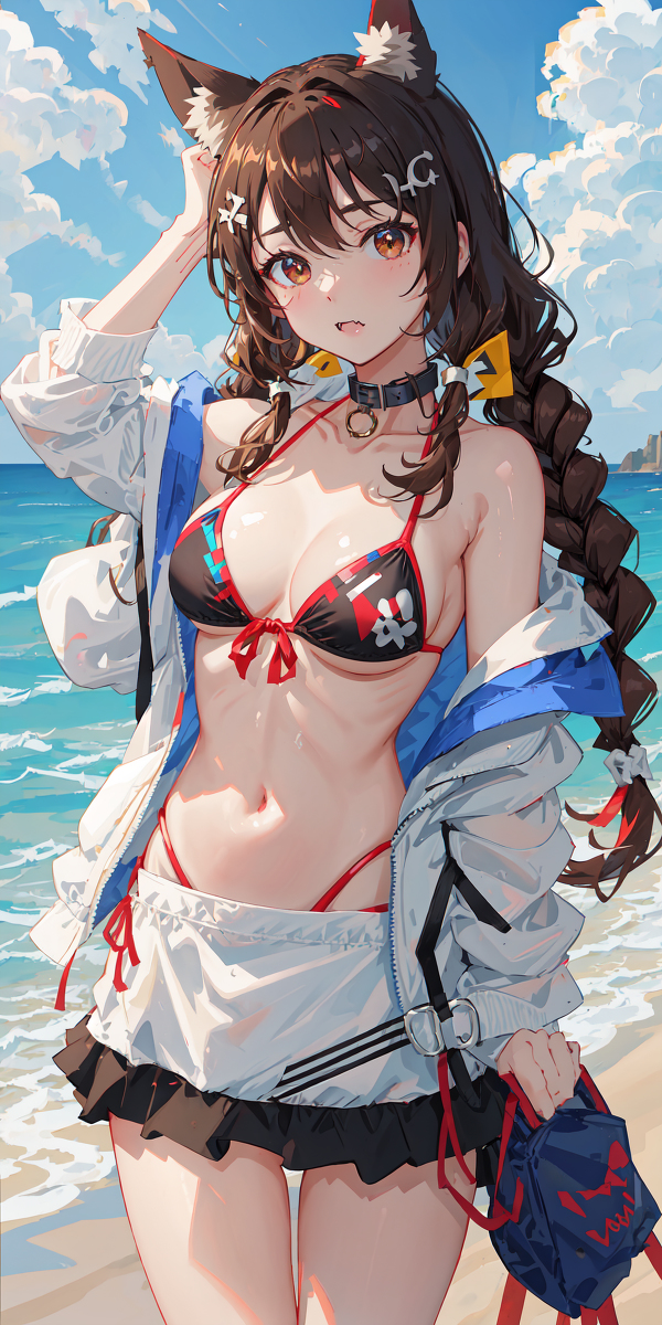 LittleNeiko's tweet photo. #4 Enjoying the day at the beach #beautiful #anime #original #illustration #boobs #digital #neko #girl https://t.co/0FY6bSGB2d https://t.co/p4CnsbNfRm