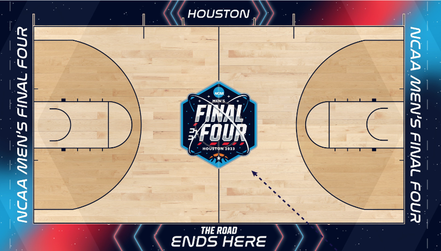 CSOonX's tweet photo. The 2023 Final Four court is a thing of beauty. 🚀😍 https://t.co/b4Ko04ZEW9