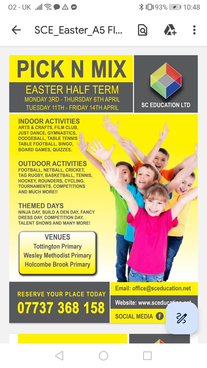 SC Education Ltd (@sceducationltd) on Twitter photo Bookings for our Easter Holiday Clubs now being taken. Contact 07737368158 to reserve a place at 1 of our 5 venues! <a href="/stjosephrcp/">St. Joseph’s RC Primary School</a> <a href="/tps_pri/">Tottington Primary</a> <a href="/HTlboro/">HolyTrinity</a> <a href="/HolcombeBrook/">Holcombe Brook PS</a> <a href="/Wesley_Primary/">@Wesley_Primary</a> Bookings for our Easter Holiday Clubs now being taken. Contact 07737368158 to reserve a place at 1 of our 5 venues! <a href="/stjosephrcp/">St. Joseph’s RC Primary School</a> <a href="/tps_pri/">Tottington Primary</a> <a href="/HTlboro/">HolyTrinity</a> <a href="/HolcombeBrook/">Holcombe Brook PS</a> <a href="/Wesley_Primary/">@Wesley_Primary</a>